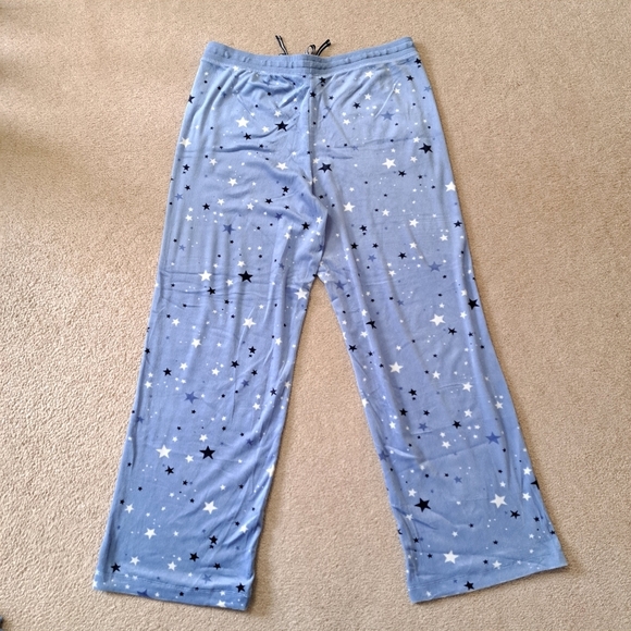 Nautica 2 Piece PJ Set Womens Medium Blue Stars Print Fleece Loungewear Set NWOT - Picture 15 of 16